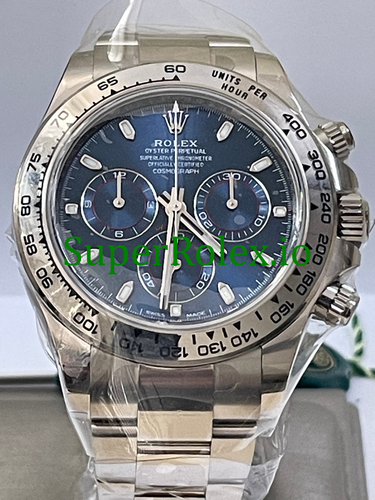 Rolex Cosmograph Daytona 40 White Gold Blue Index Dial Ref.116509