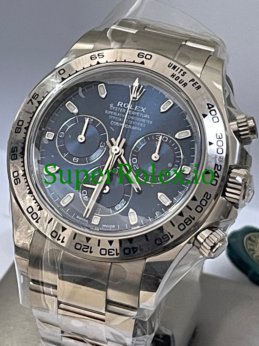 Rolex Cosmograph Daytona 40 White Gold Blue Index Dial Ref.116509