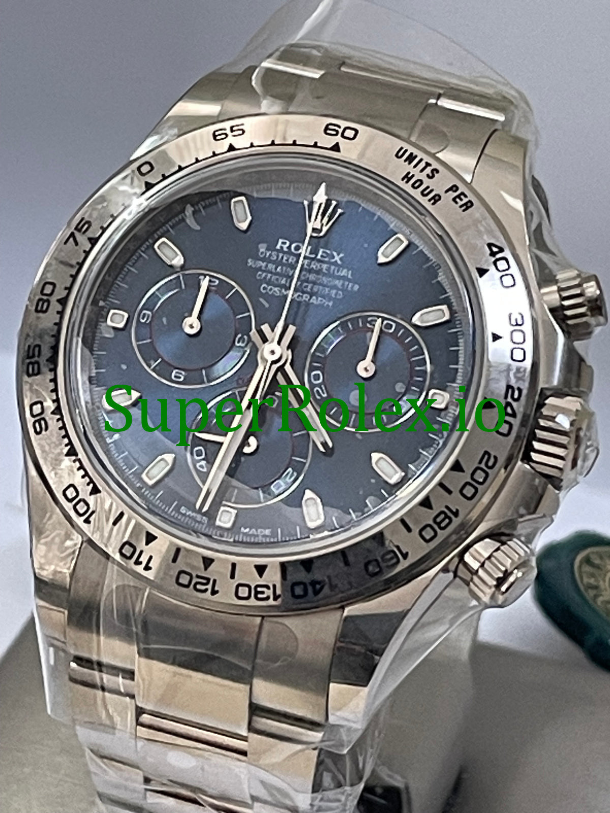 Rolex Cosmograph Daytona 40 White Gold Blue Index Dial Ref.116509