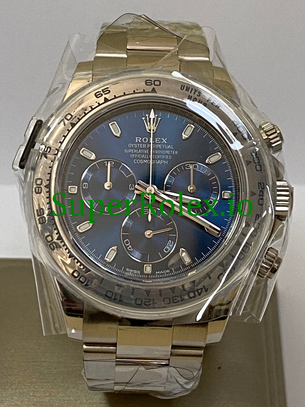 Rolex Cosmograph Daytona 40 White Gold Blue Index Dial Ref.116509