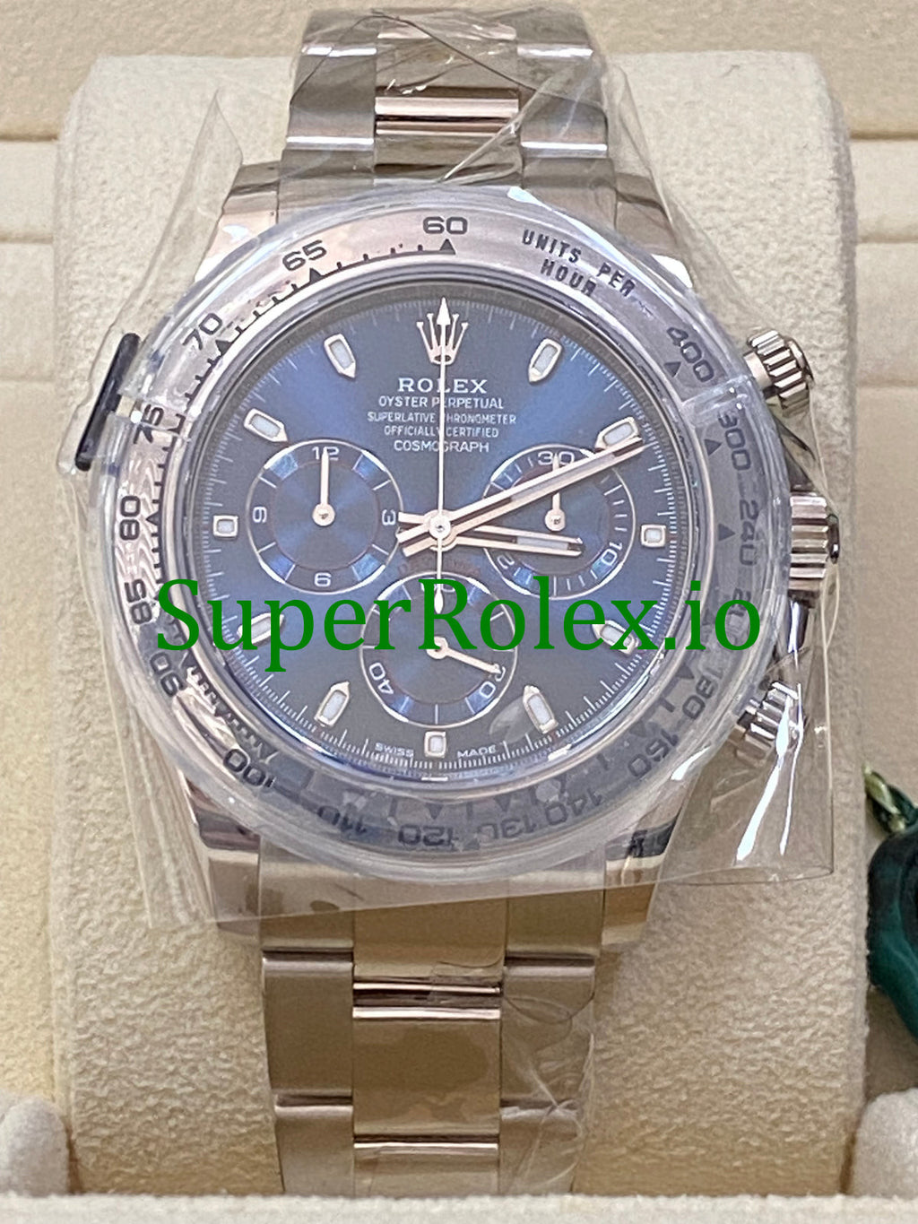 Rolex Cosmograph Daytona 40 White Gold Blue Index Dial Ref.116509