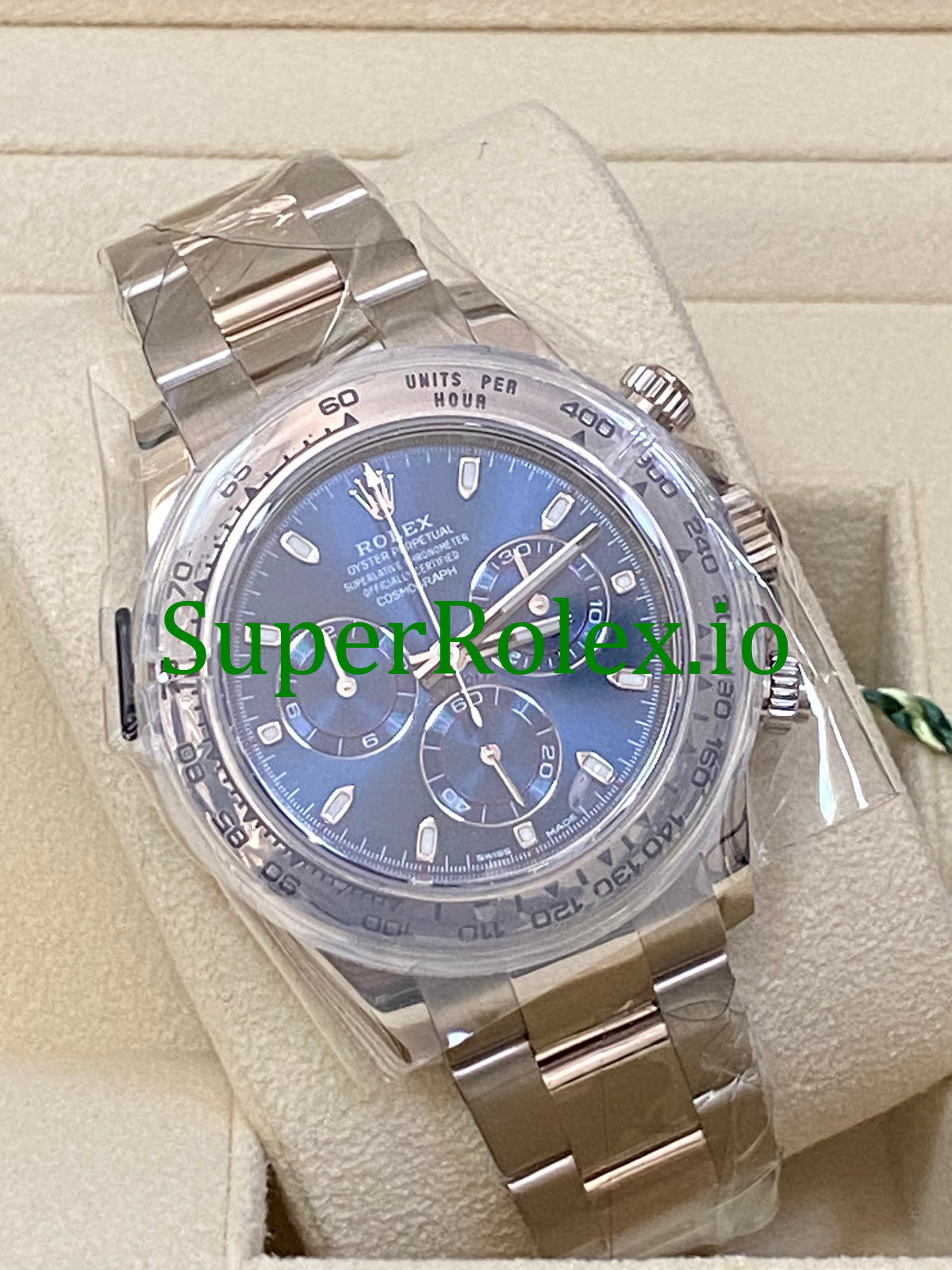 Rolex Cosmograph Daytona 40 White Gold Blue Index Dial Ref.116509
