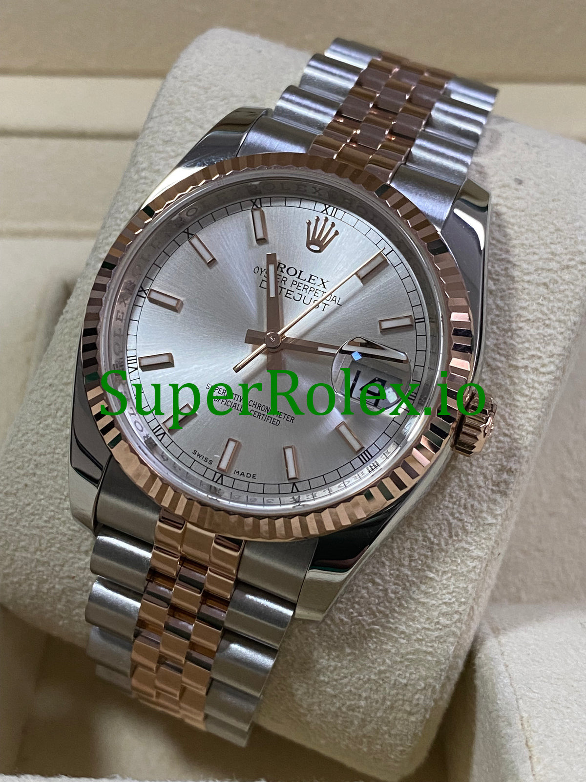 Rolex Datejust 36 Steel and Everose Gold Sundust Dial Ref.116231