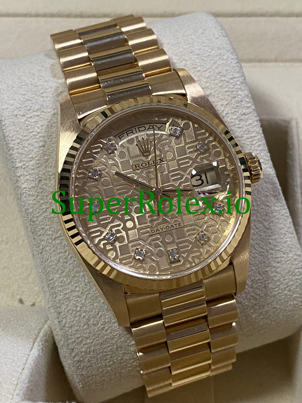 Rolex Day-Date 36MM Yellow Gold Diamond Dial Ref.18238