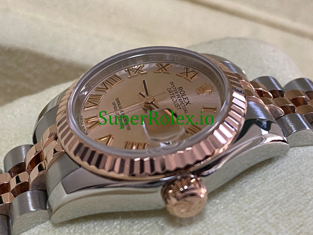 Rolex Lady-Datejust 26 Everose Gold and Steel Pink Roman Dial Ref.179171