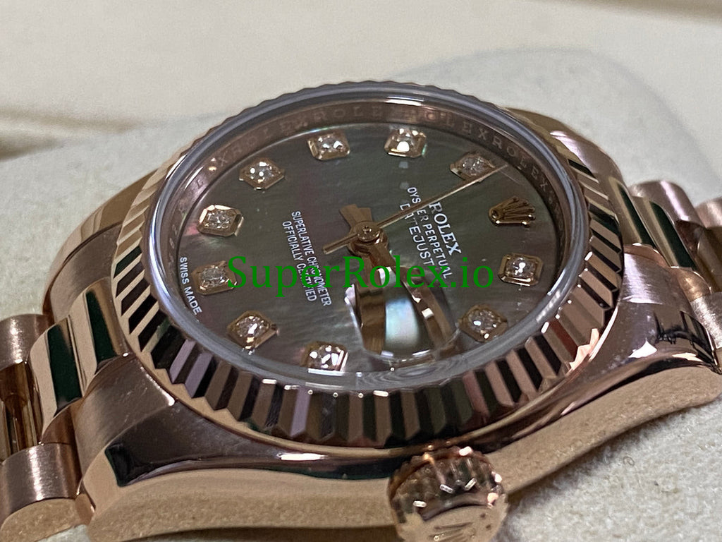 Rolex Lady-Datejust 26 Everose Gold Pearl Diamond Dial Ref.179175