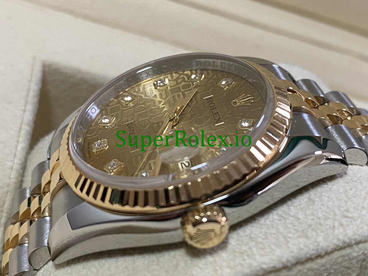 Rolex Datejust 36 Steel and Yellow Gold Diamond Dial Ref.116233