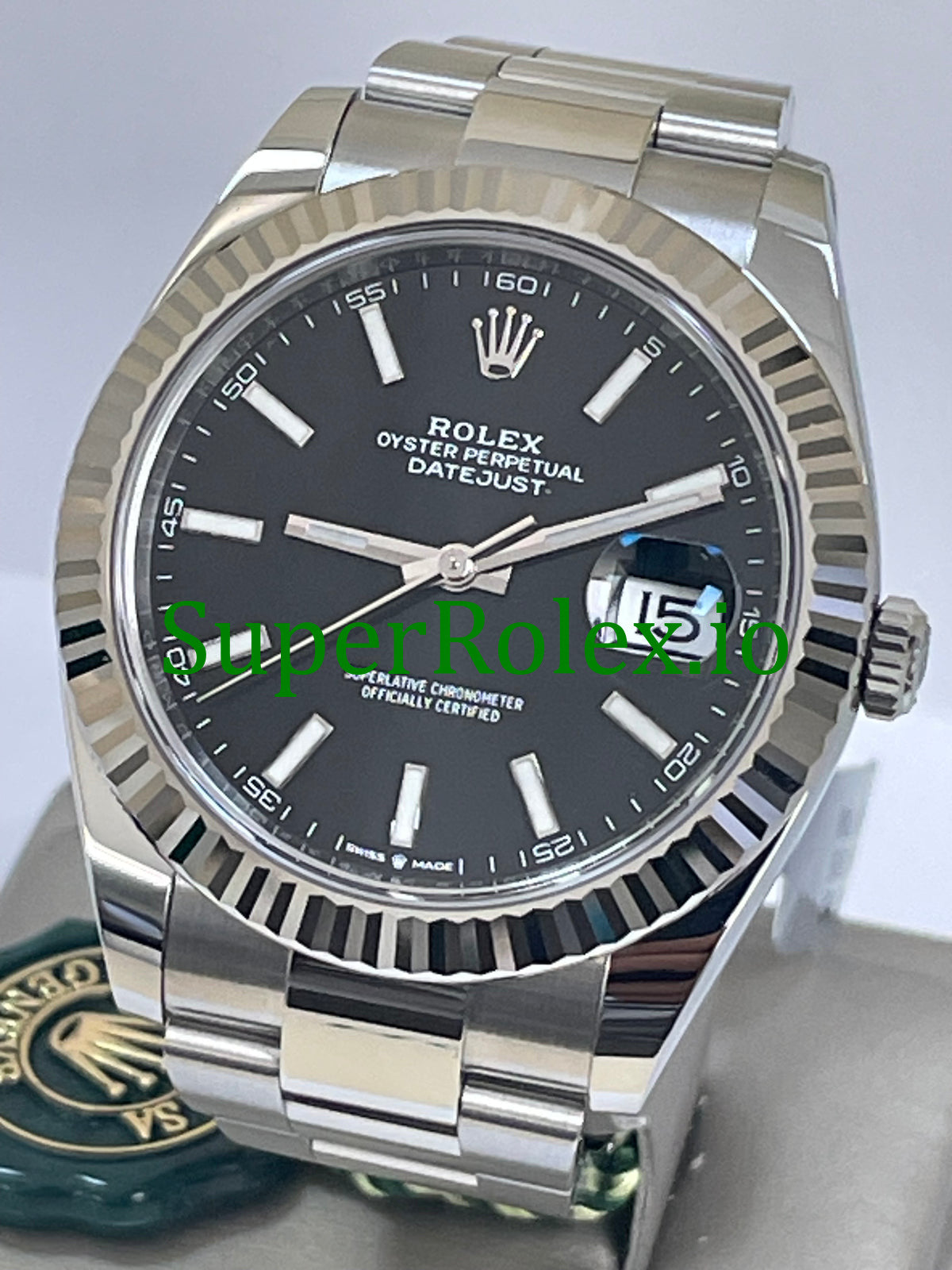 Rolex Datejust 41 Steel and White Gold Black Index Dial Ref.126334